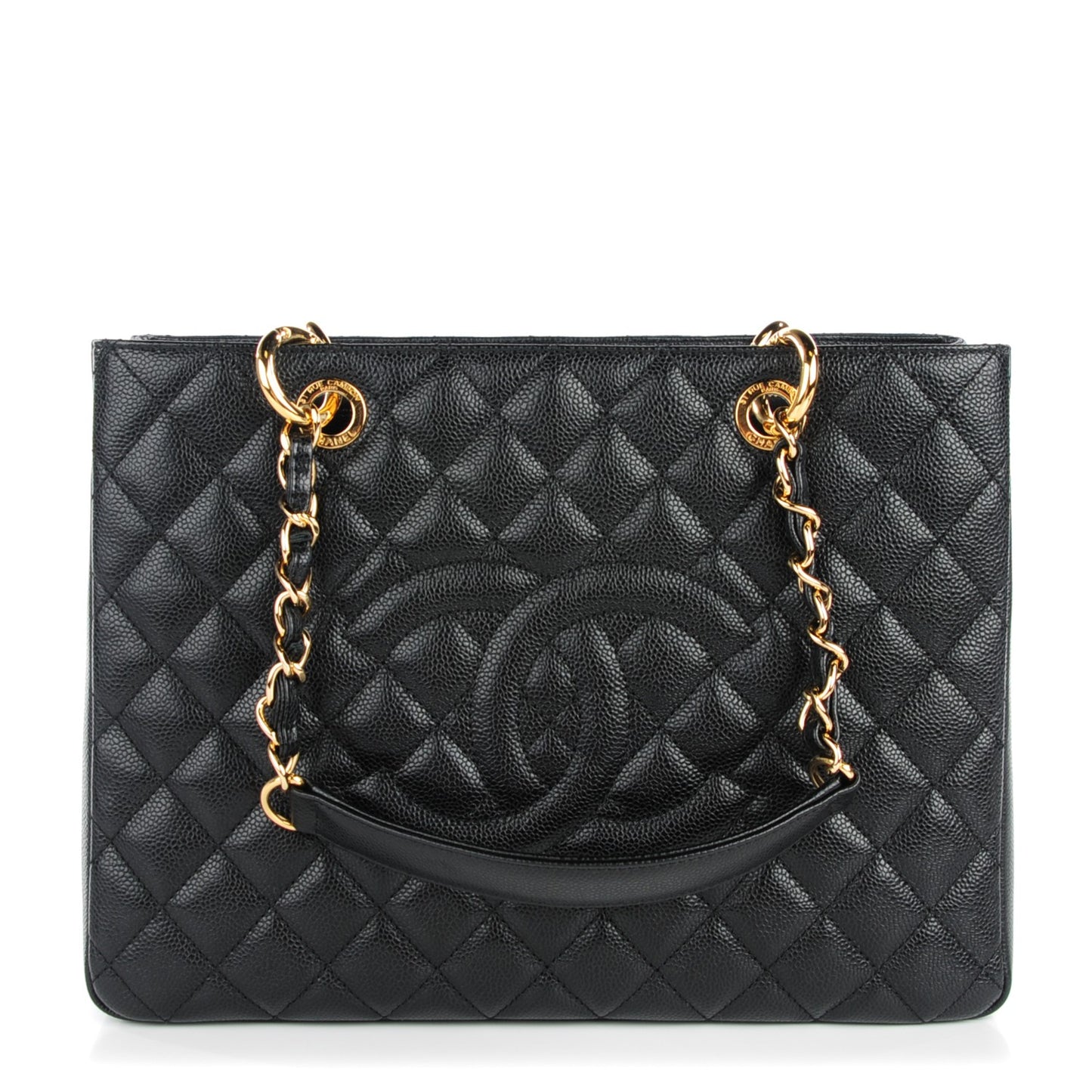 Caviar Quilted Grand Shopping Tote GST Black