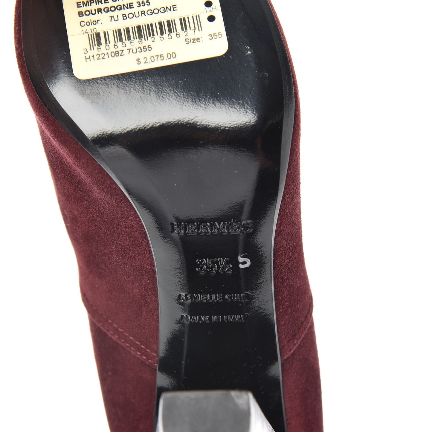 Chevre Velours Empire Boots 35.5 Bourgogne