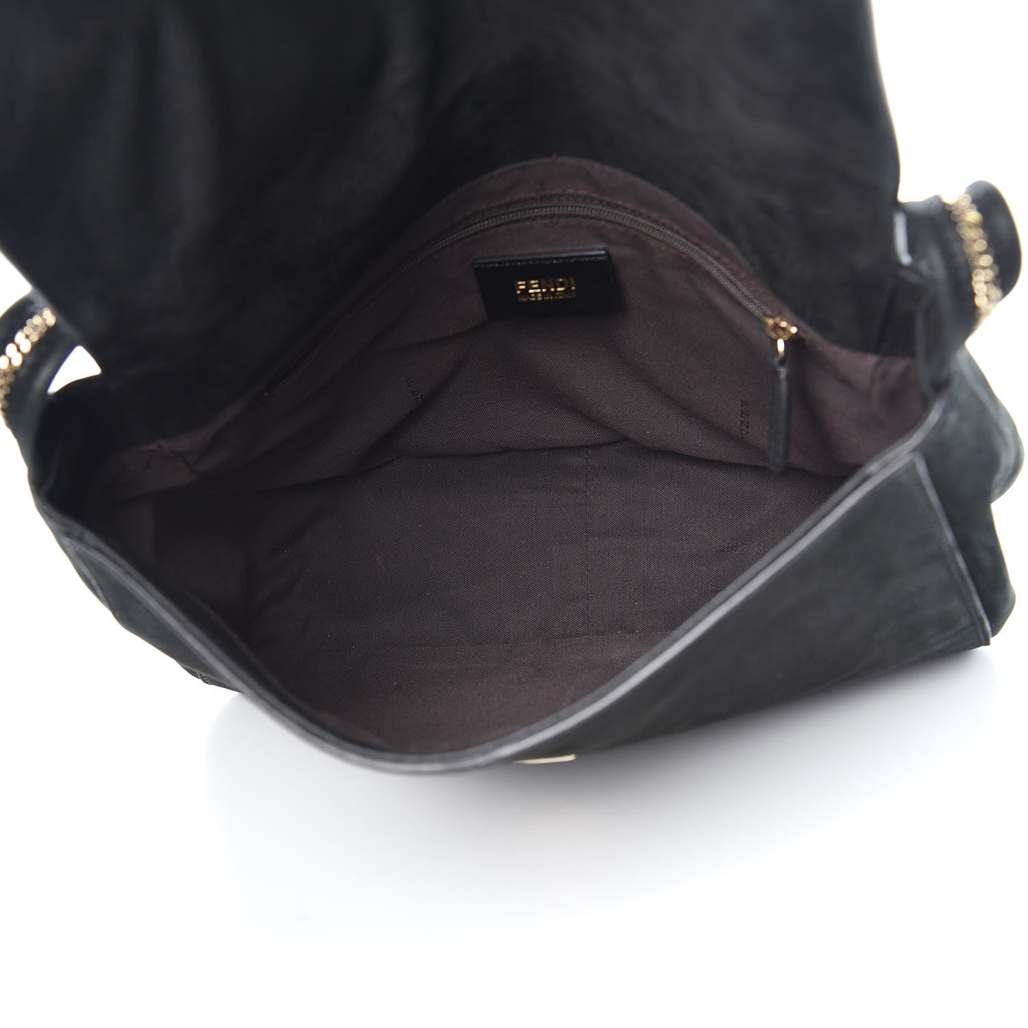 Fendi Metallic Nubuck Shoulder Bag Black 5 of 12