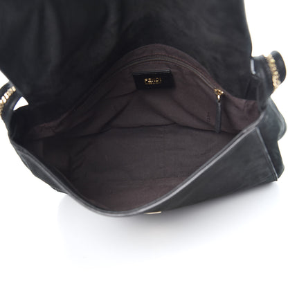 Fendi Metallic Nubuck Shoulder Bag Black 5 of 12