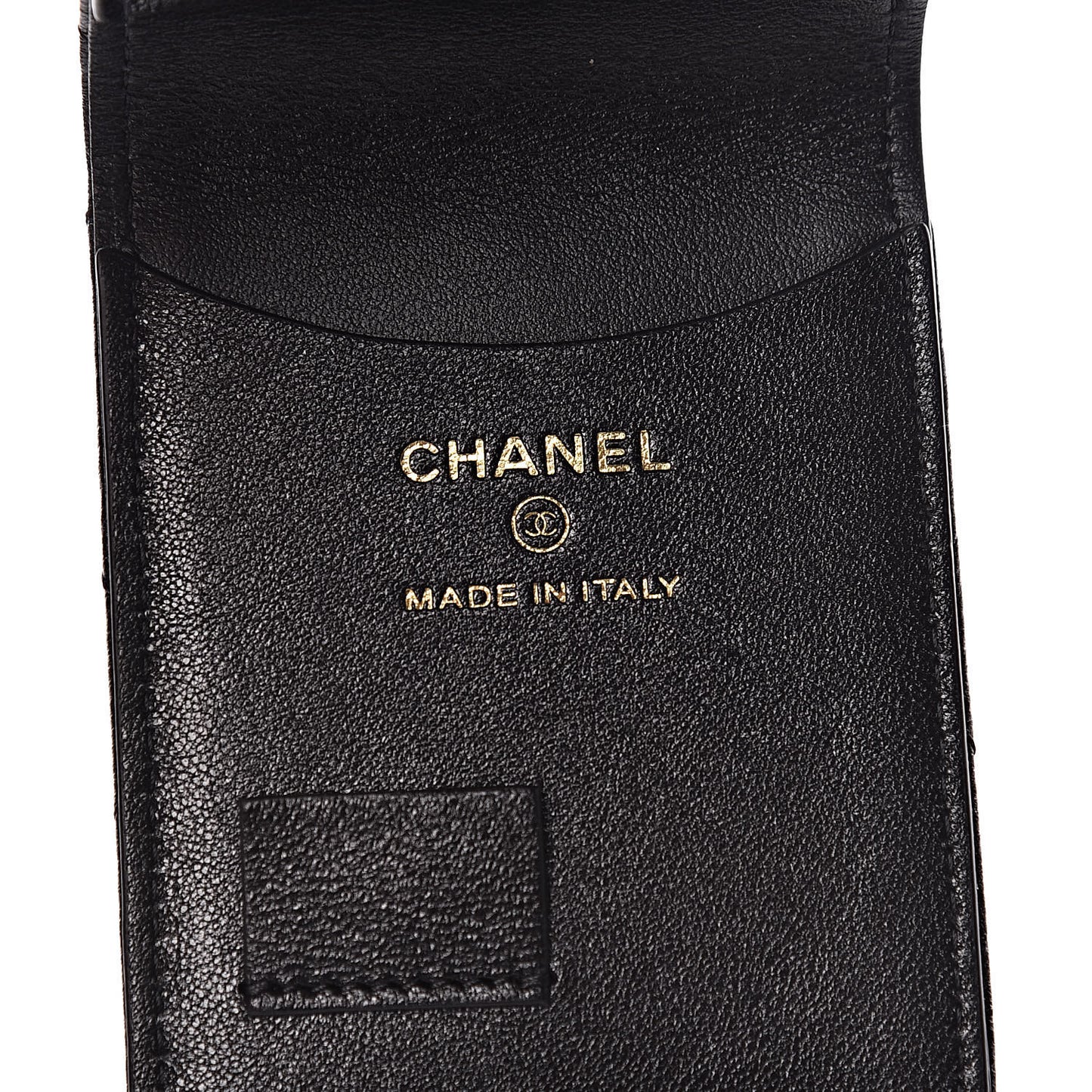 Lambskin Quilted 19 Luggage Tag Black