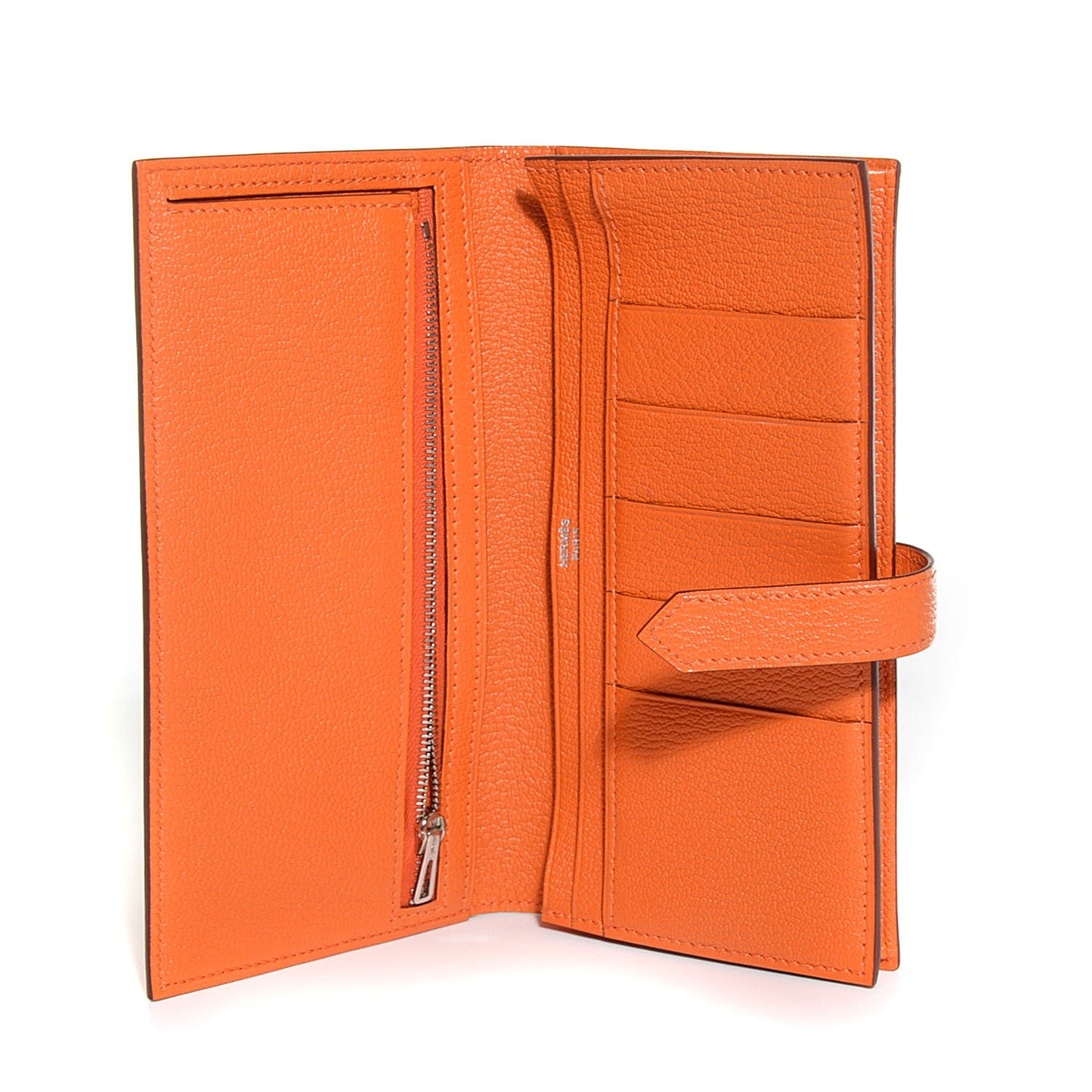 Hermes Chevre Mysore Bearn Wallet Orange 7 of 12