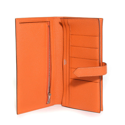 Hermes Chevre Mysore Bearn Wallet Orange 7 of 12