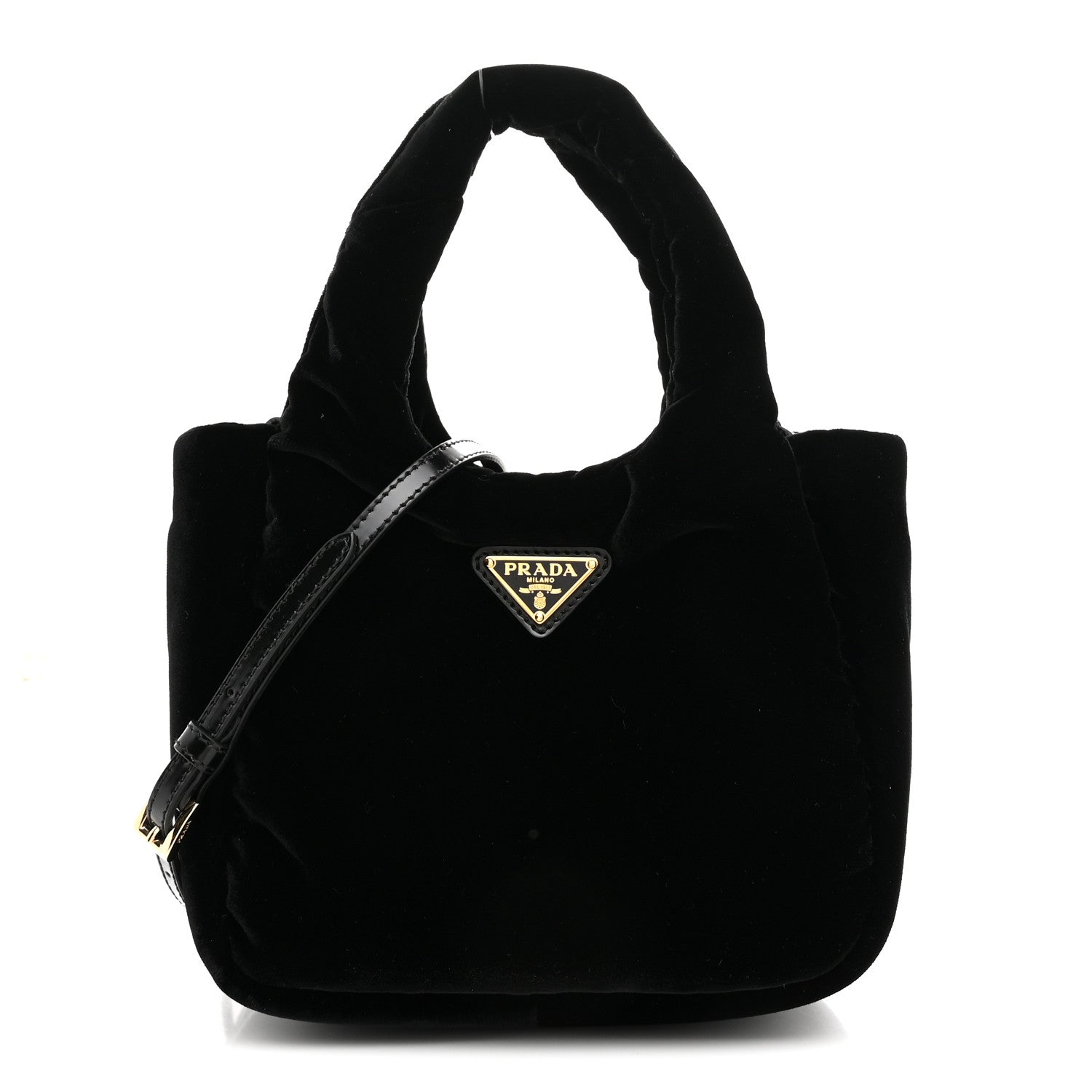 Prada Padded Velvet Mini Bag Black 1 of 10