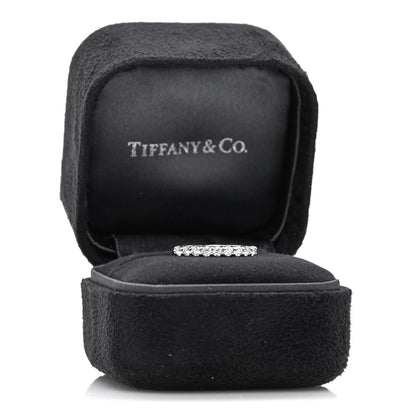 Tiffany Platinum Diamond .27ctw 2.2mm Half Circle Forever Band Ring 50 5.5 5 of 5