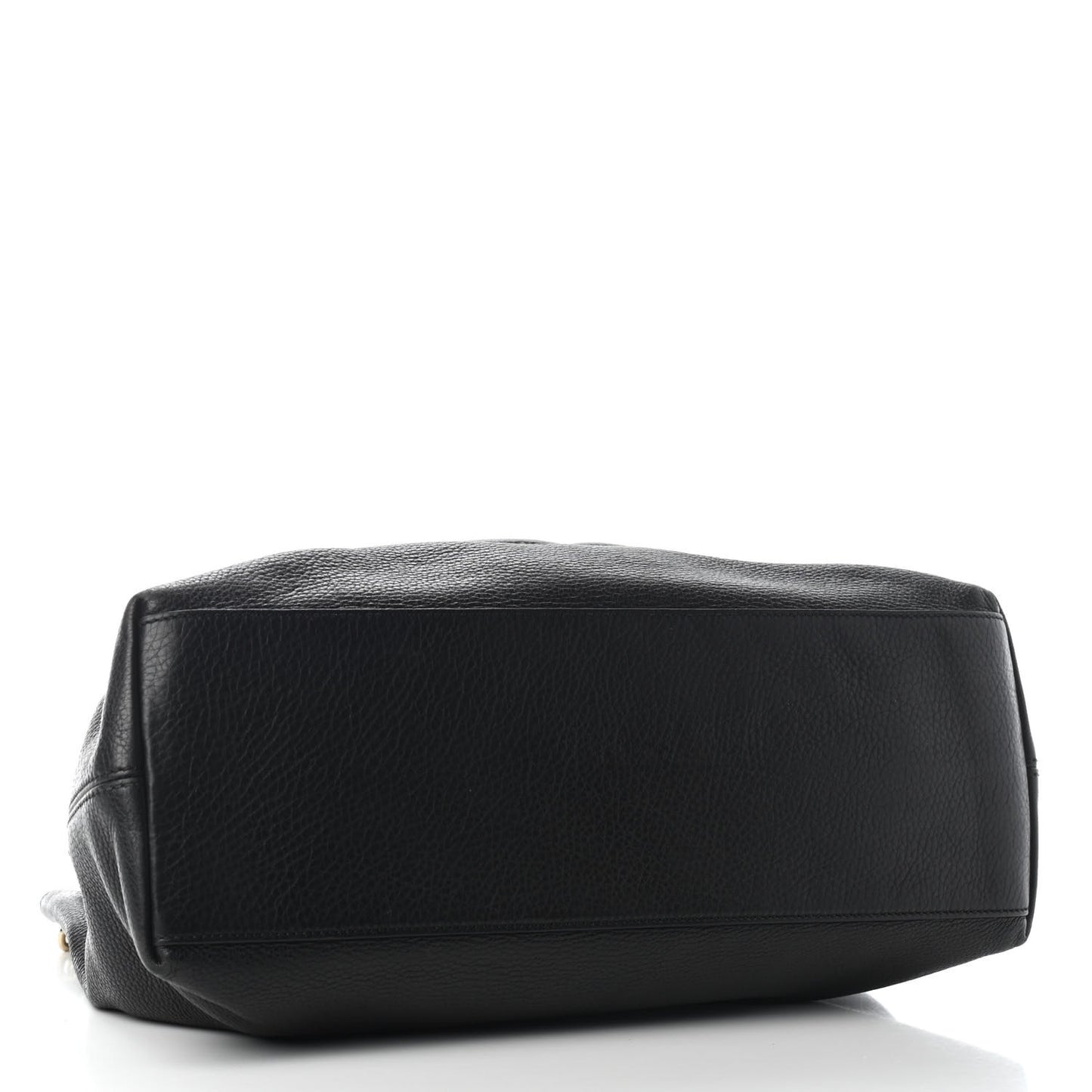 Pebbled Calfskin Medium Soho Chain Shoulder Bag Black