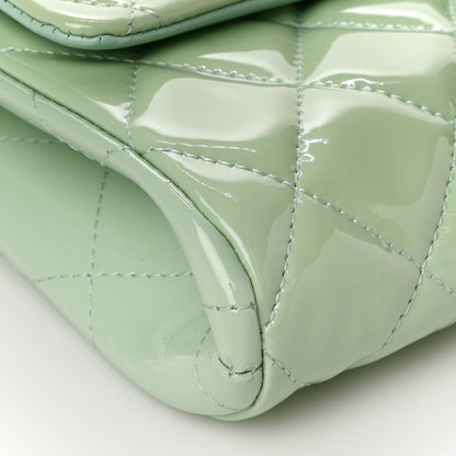 Chanel Patent Quilted Clutch With Chain Flap Light Green 9 of 14
