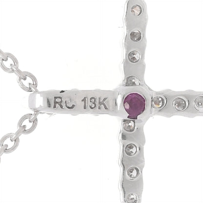 Roberto Coin 18K White Gold .10ctw Diamond Cross Pendant Necklace 6 of 6