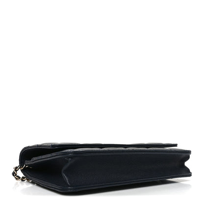 Chanel Caviar Quilted Wallet on Chain WOC Navy Blue 4 of 12
