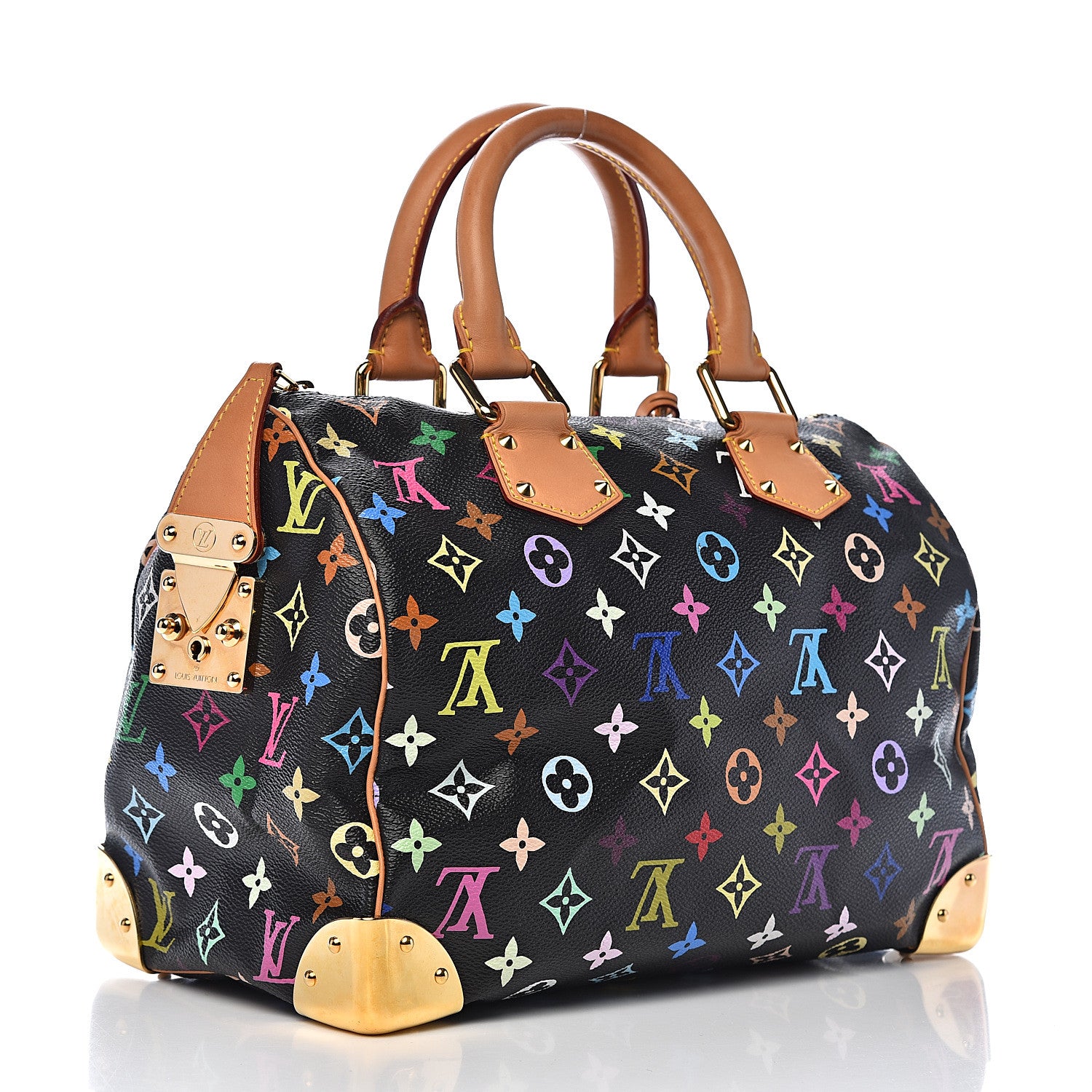 Louis Vuitton Monogram Multicolor Speedy 30 Black 2 of 10