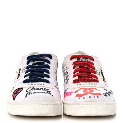 Chanel x Pharrell Williams Calfskin Womens Sneakers 38 White 2 of 11