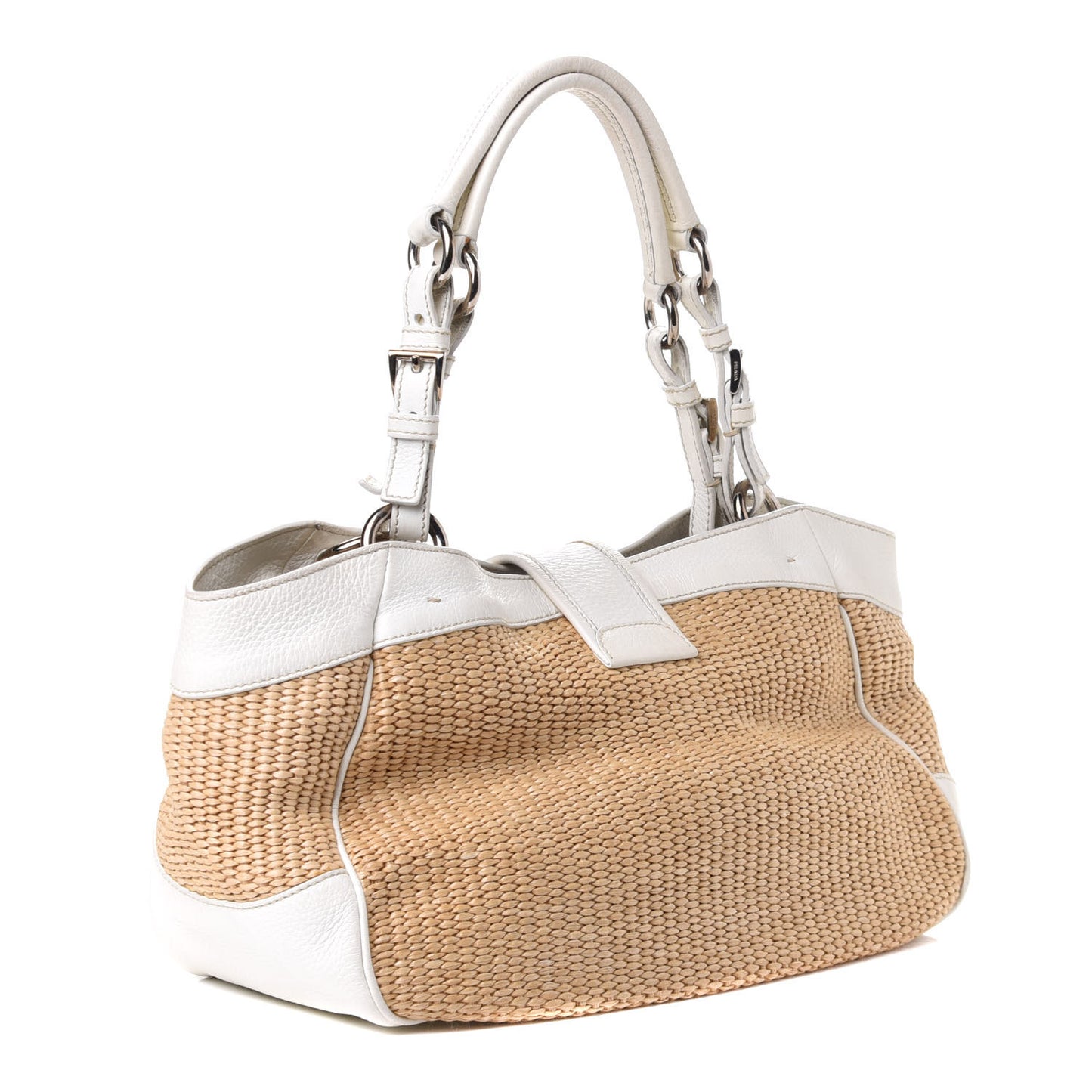Paglia Vitello Daino Satchel Naturale White