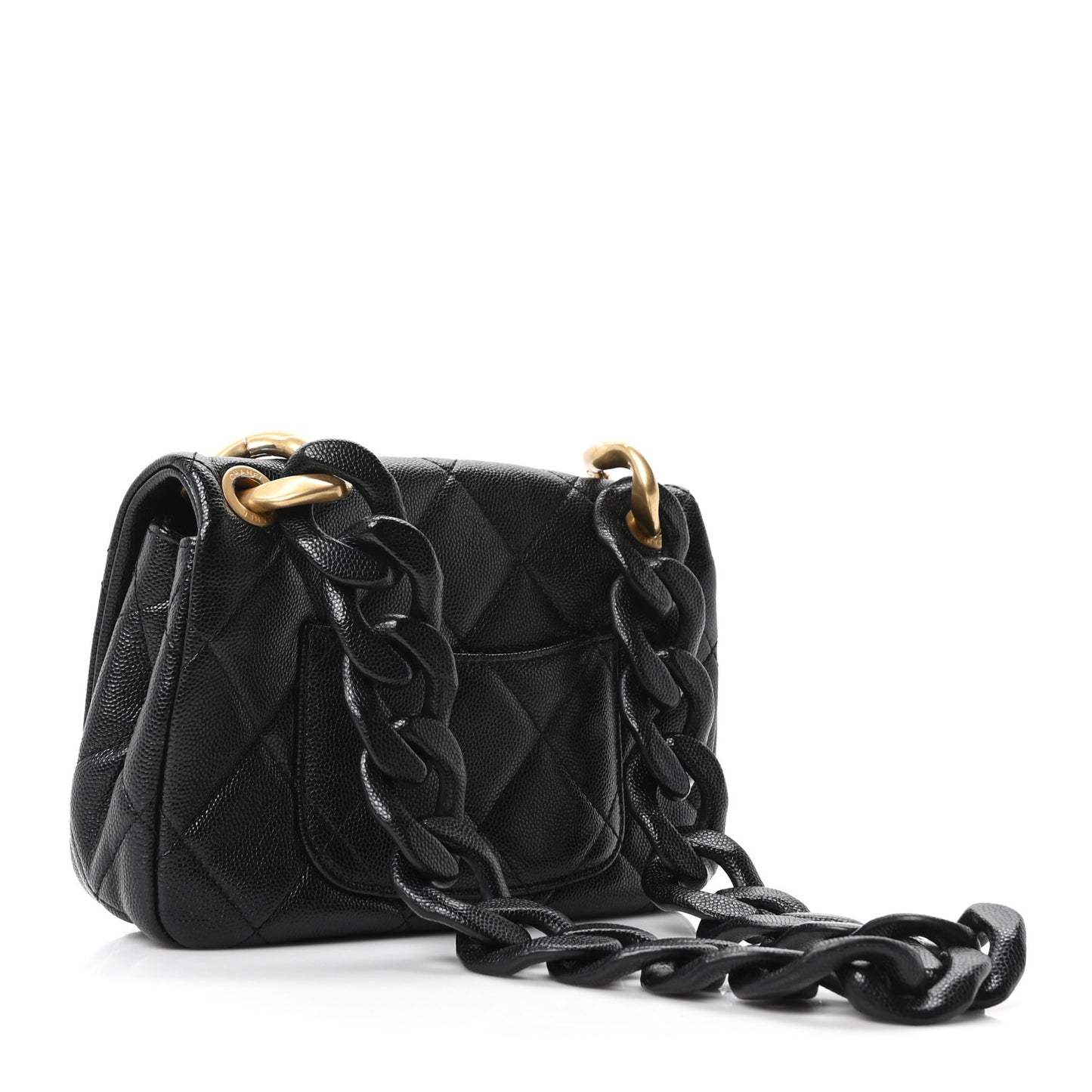 Caviar Quilted Funky Match Mini Flap Black