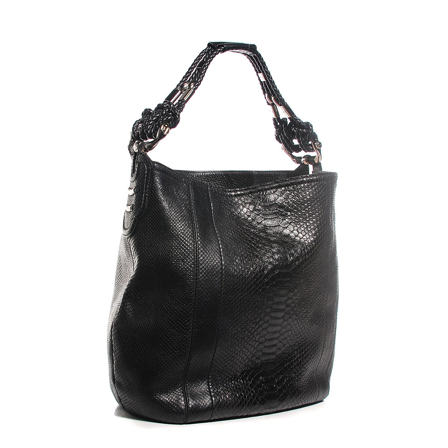 Python Techno Horsebit Large Hobo Black