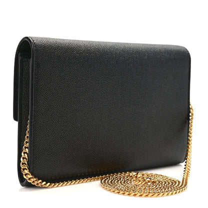 Saint Laurent Grain de Poudre Uptown Chain Wallet Black 4 of 12
