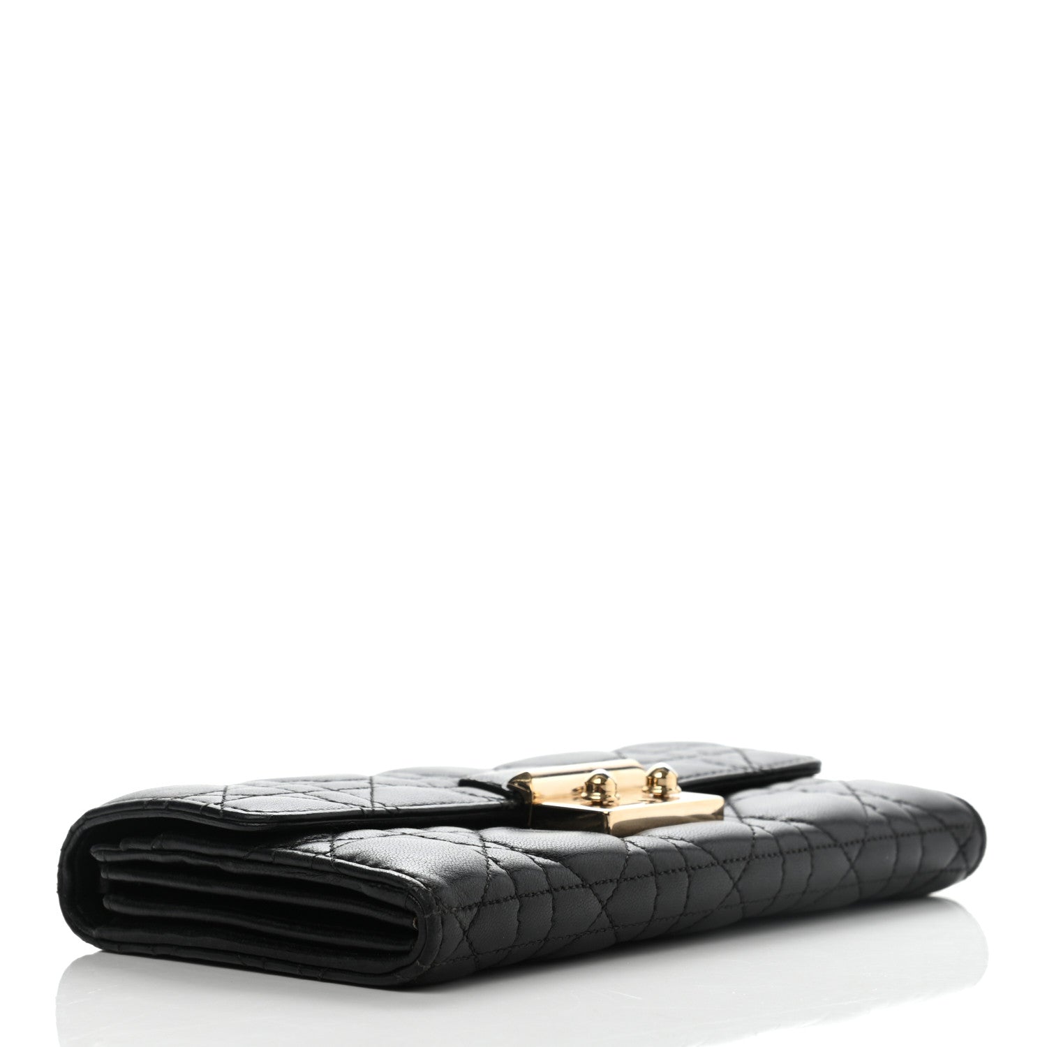Christian Dior Lambskin Cannage Miss Dior Chain Wallet Black 3 of 13