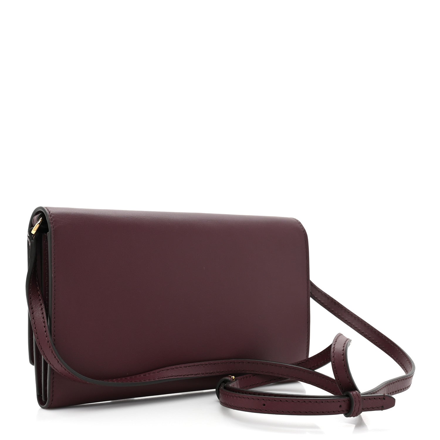 Burberry Calfskin Logo Hazelmere Wallet With Detachable Strap Deep Maroon 3 of 12