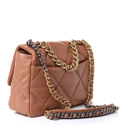 Chanel Lambskin Quilted Large Chanel 19 Flap Brown 3 of 10