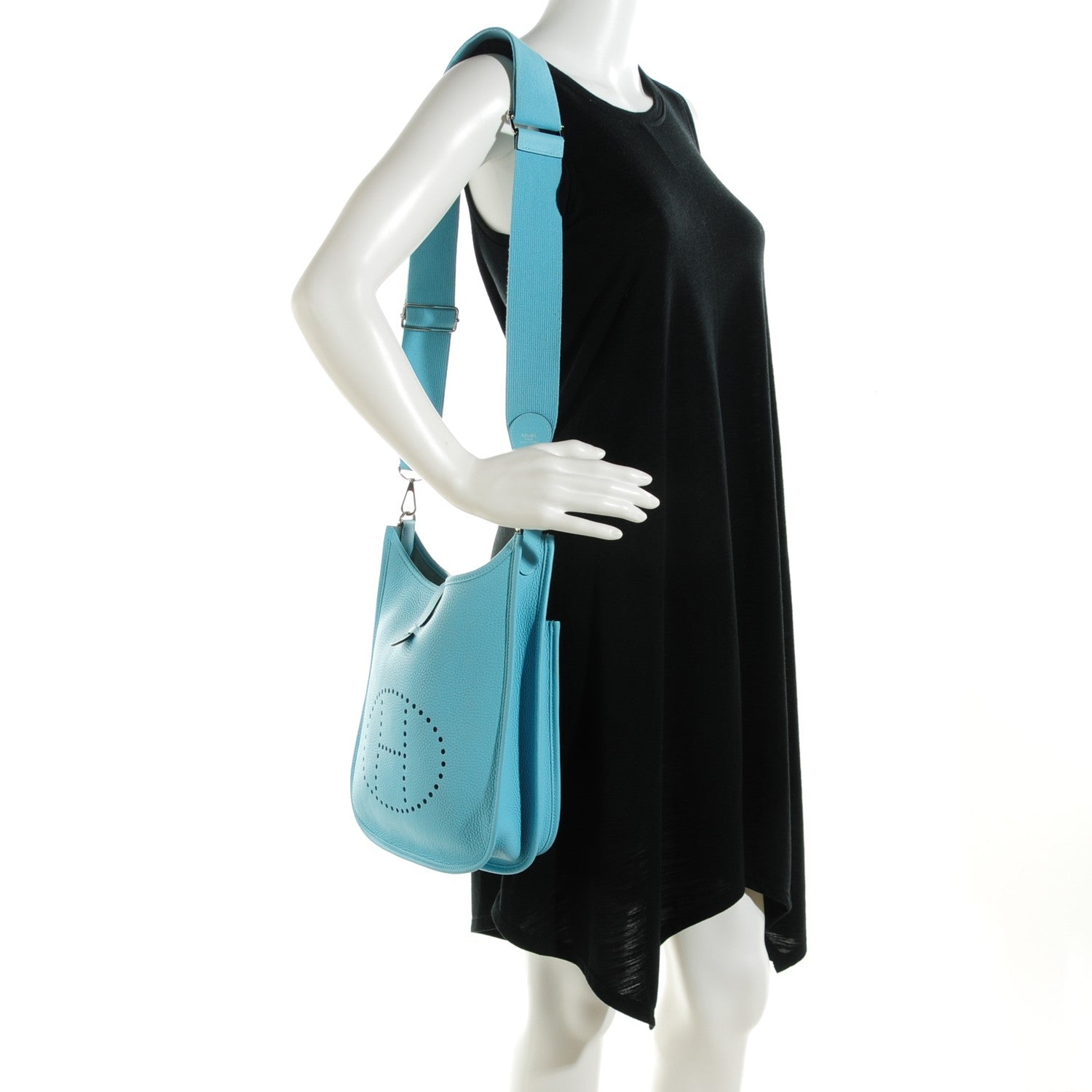 Hermes Taurillon Clemence Evelyne III PM Bleu Atoll 5 of 12