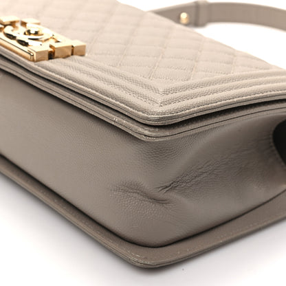 Chanel Caviar Quilted Medium Boy Flap Dark Beige 9 of 9