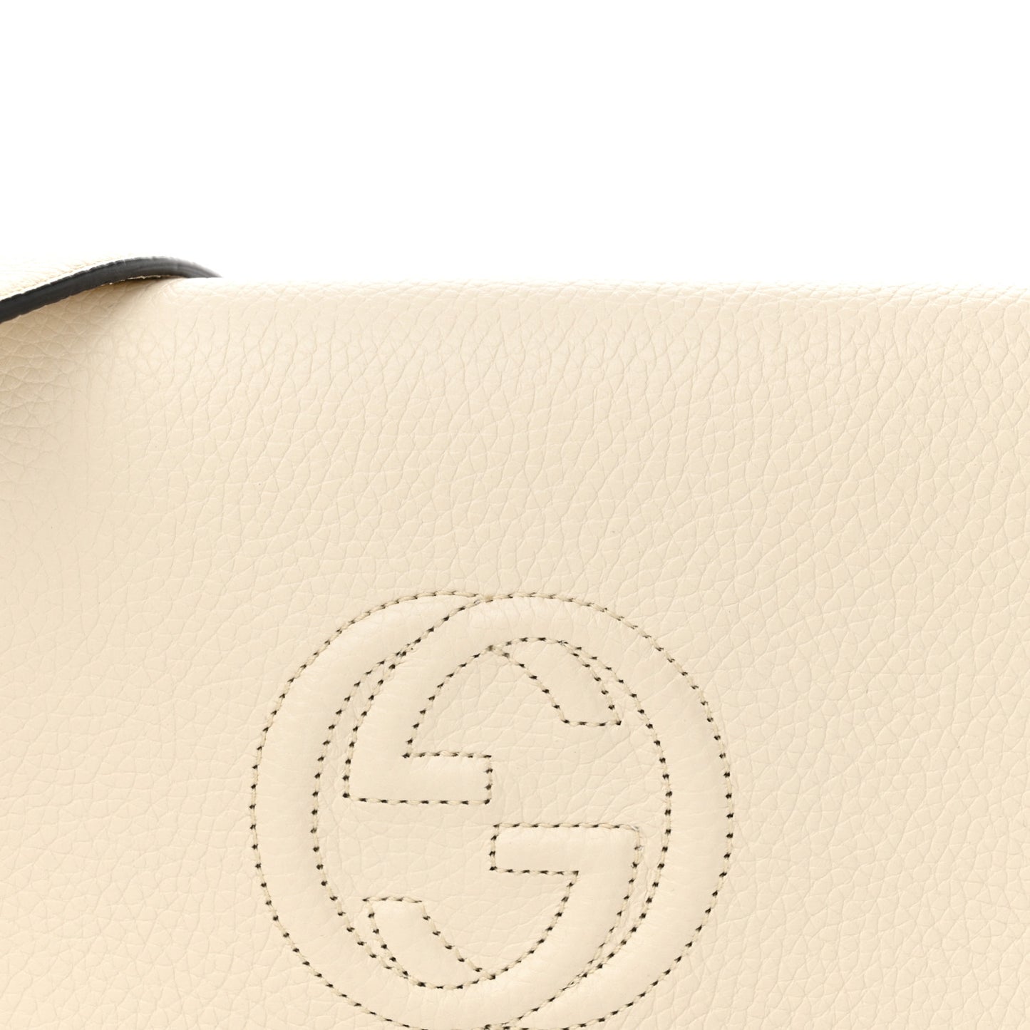 Pebbled Calfskin Soho Wallet on Chain Ivoire