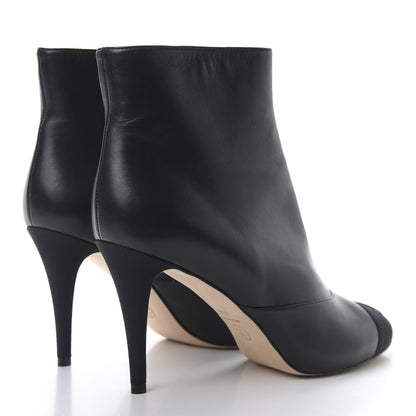 Chanel Lambskin Grosgrain Cap Toe Short Ankle Boots 40.5 Black 4 of 9