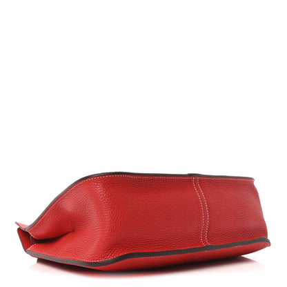 Hermes Taurillon Clemence Halzan 31 GM Rouge Casaque Vermillion 4 of 10