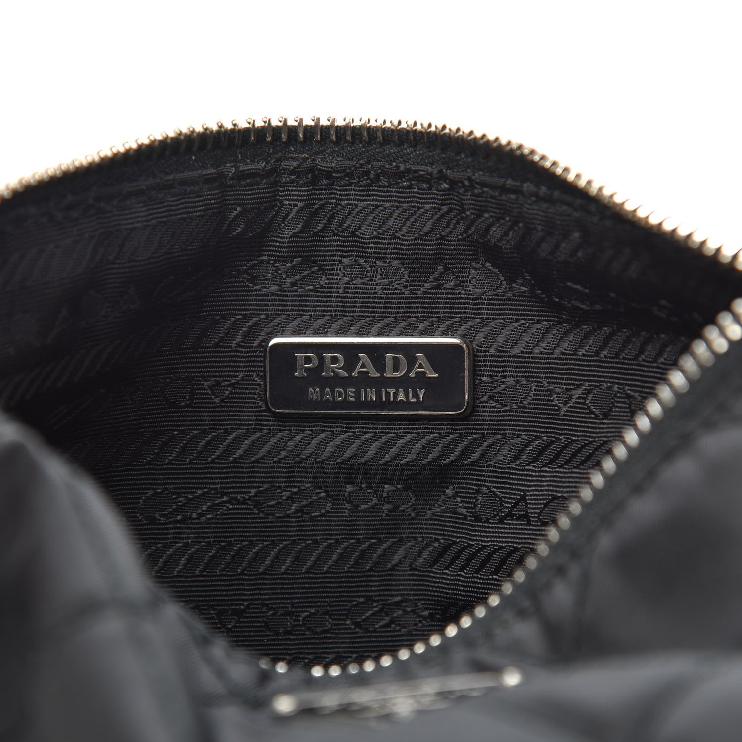 Prada Tessuto Nylon Impunturato Quilted Chain Pochette Black 6 of 9