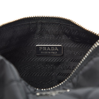 Prada Tessuto Nylon Impunturato Quilted Chain Pochette Black 6 of 9