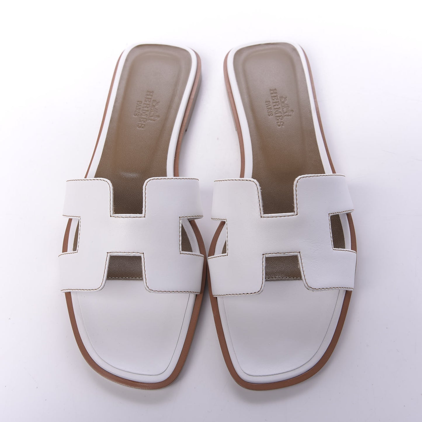 Box Calfskin Oran Sandals 36.5 White