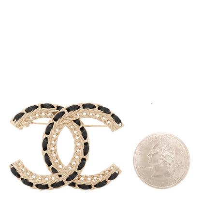 Chanel Lambskin Chain CC Brooch Black Gold 2 of 5