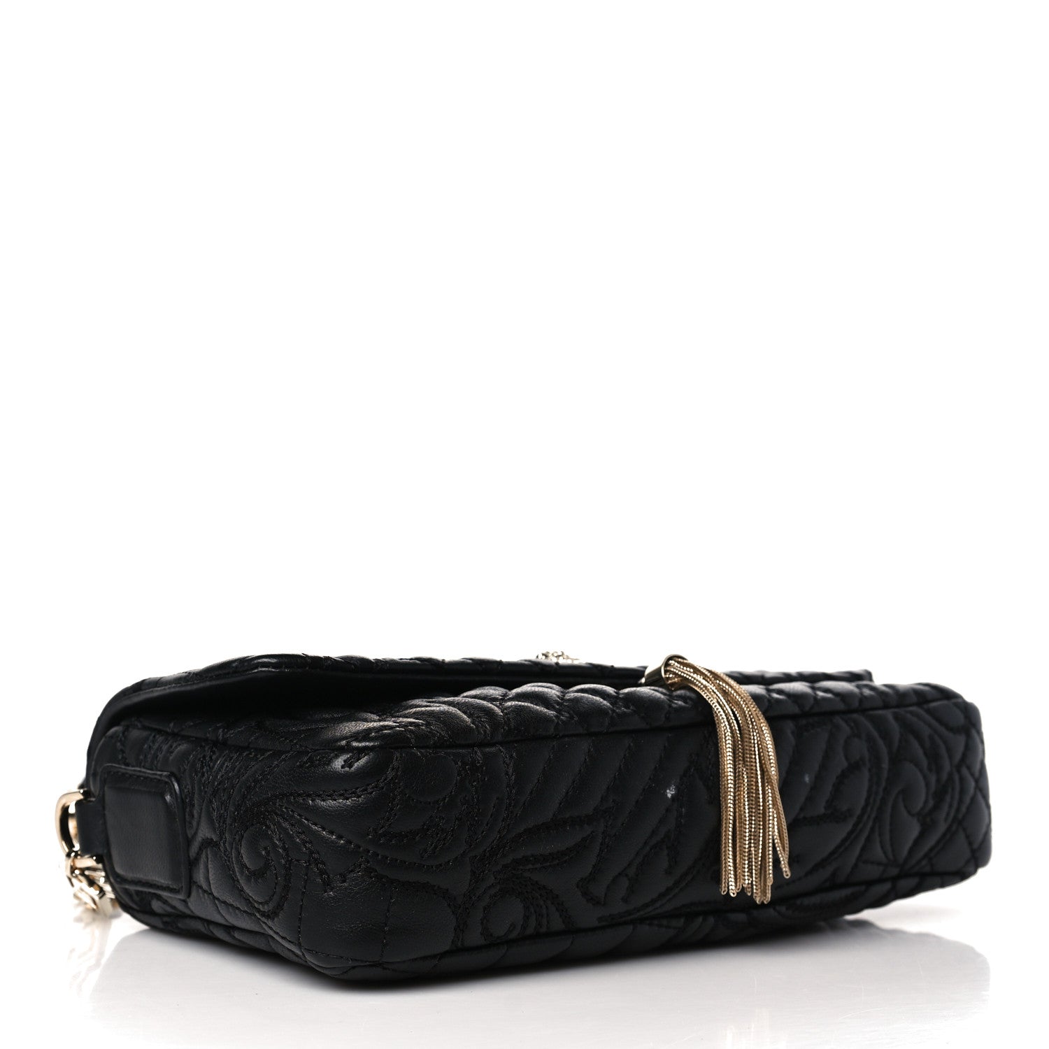 Versace Nappa Barocco Quilted Calliope Vanitas Shoulder Bag Black 5 of 10