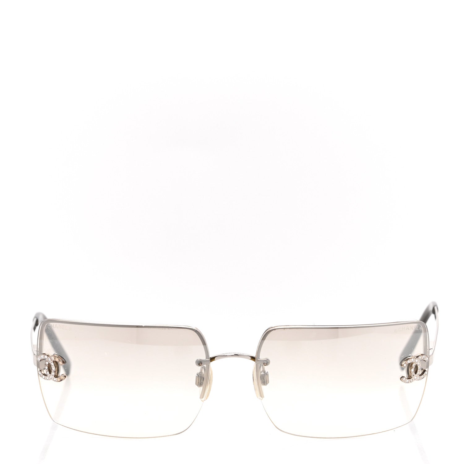 Chanel Metal Crystal CC Logo Sunglasses 4092-B Silver 2 of 7