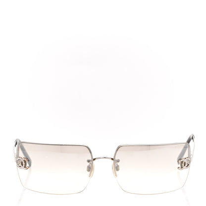 Chanel Metal Crystal CC Logo Sunglasses 4092-B Silver 2 of 7