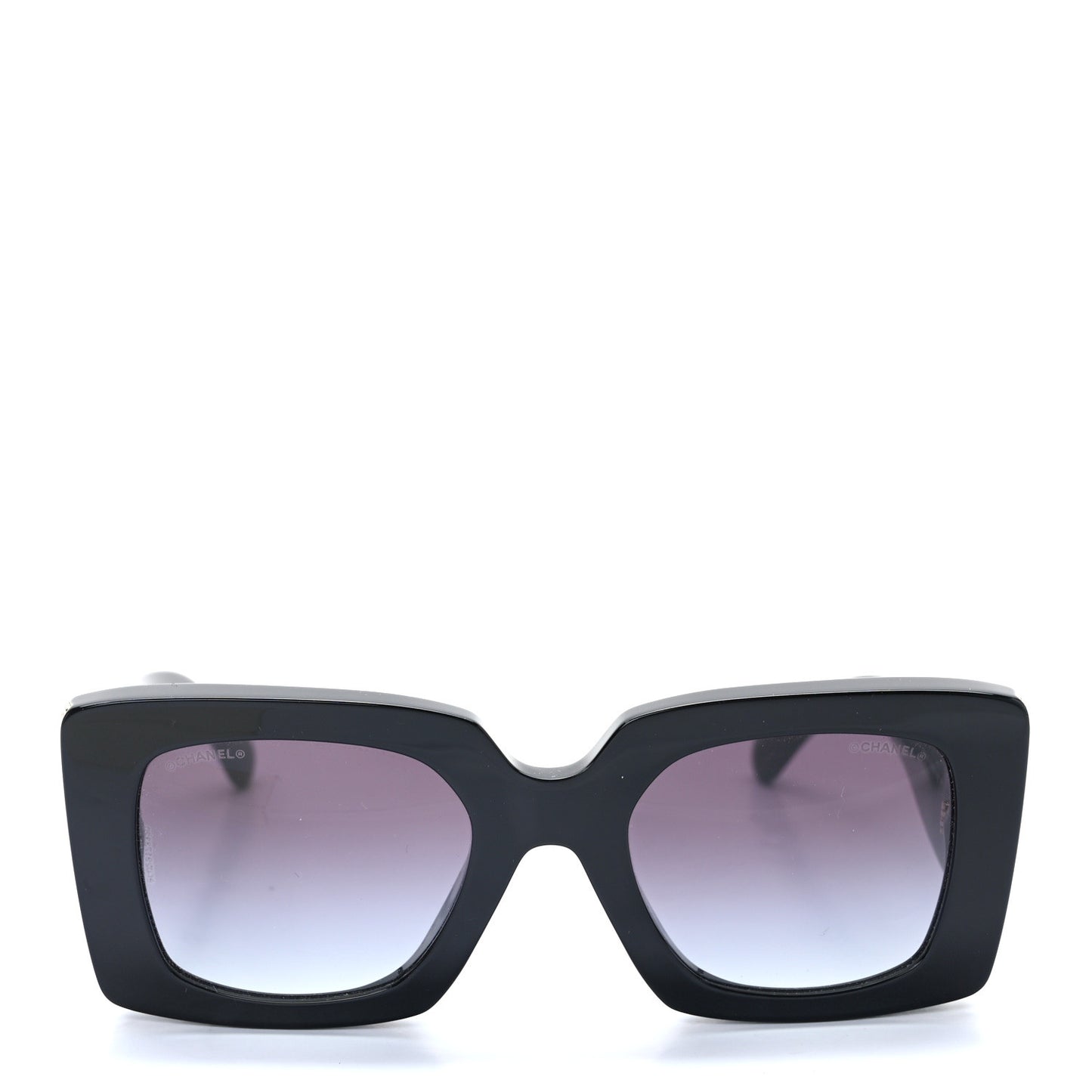 Acetate Pearl Rectangle Sunglasses 5480-H-A Black