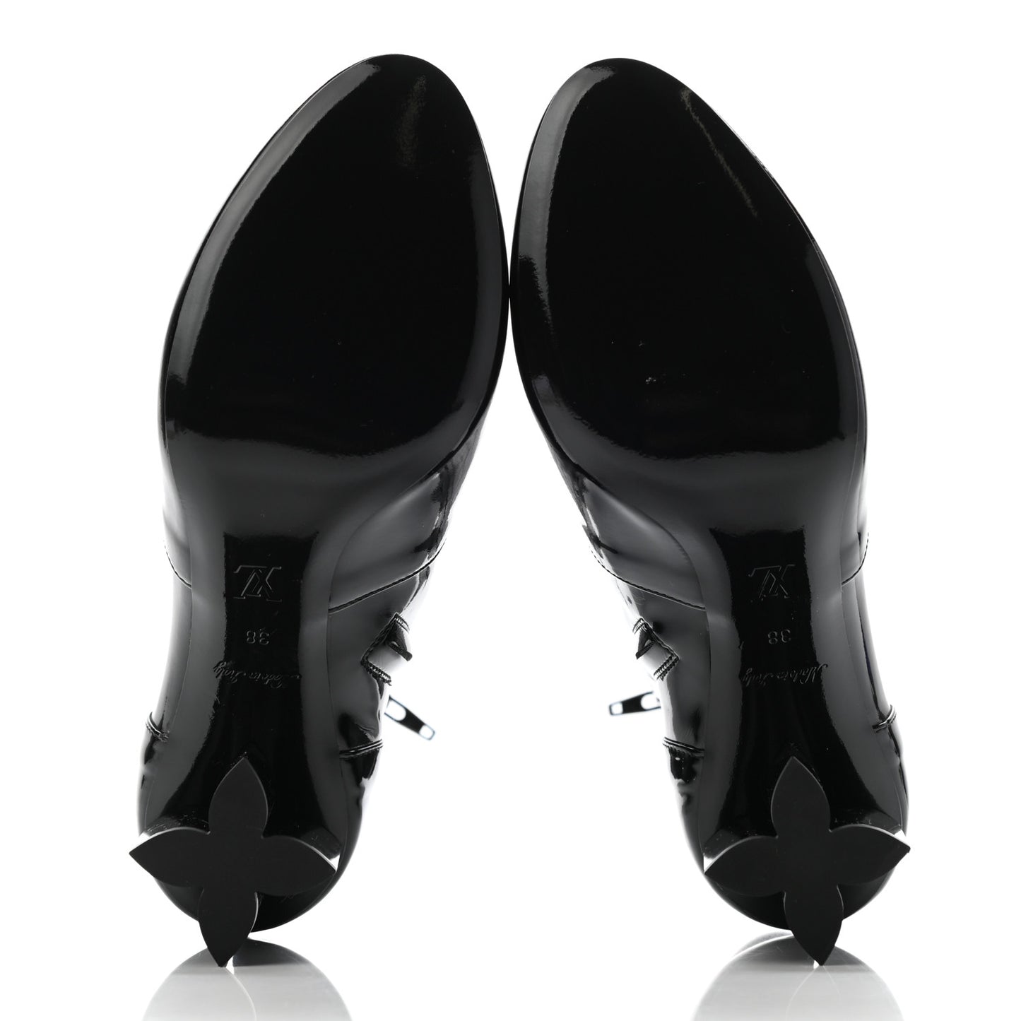 Patent Silhouette Ankle Boots 38 Black