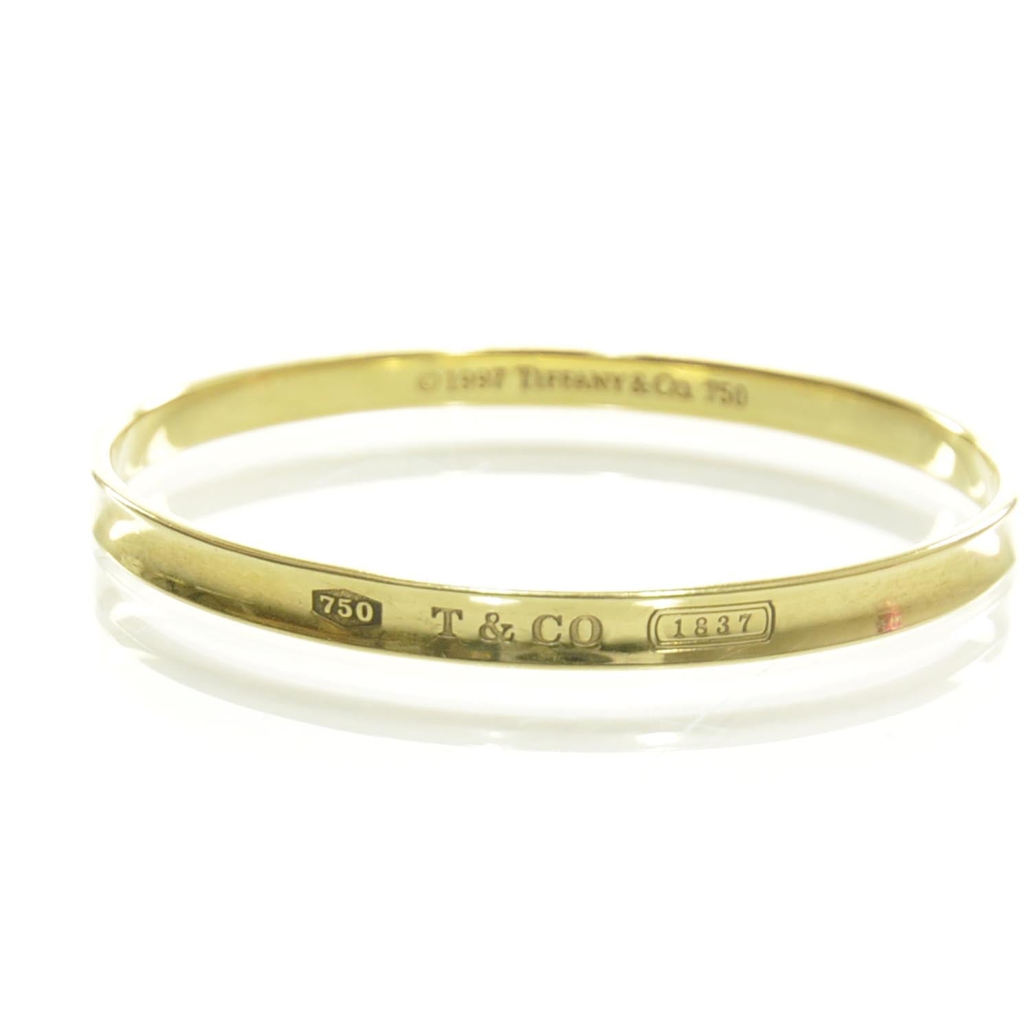 Tiffany 18k Yellow Gold 1837 Bangle Large 1 of 4