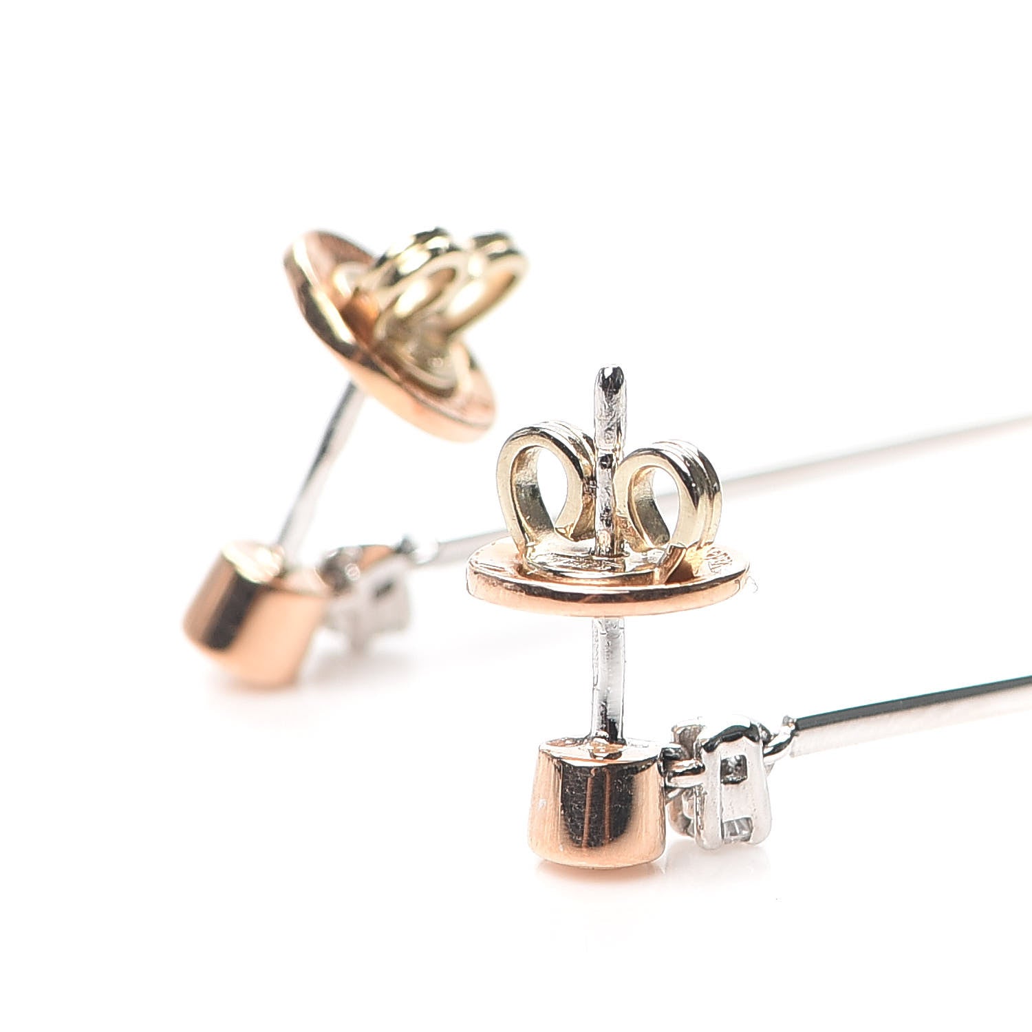 Damiani 18K White Rose Gold Diamond Drop Earrings 3 of 5