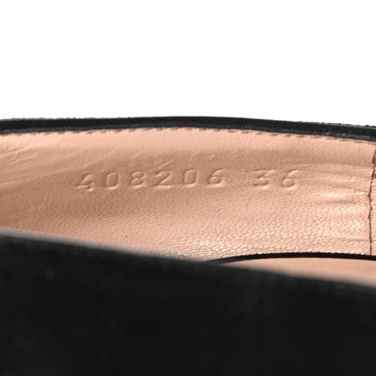 Gucci Kid Scamosciato GG Marmont Fringe 105mm Loafer Pumps 36 Black 7 of 10