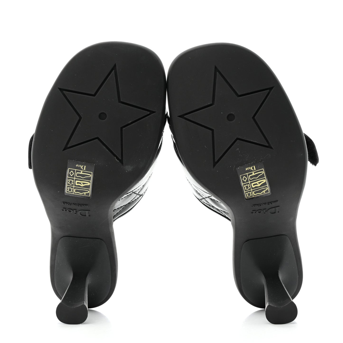 Calfskin Cannage Quilted Dio(r)evolution 80mm Slide Sandals 38 Black