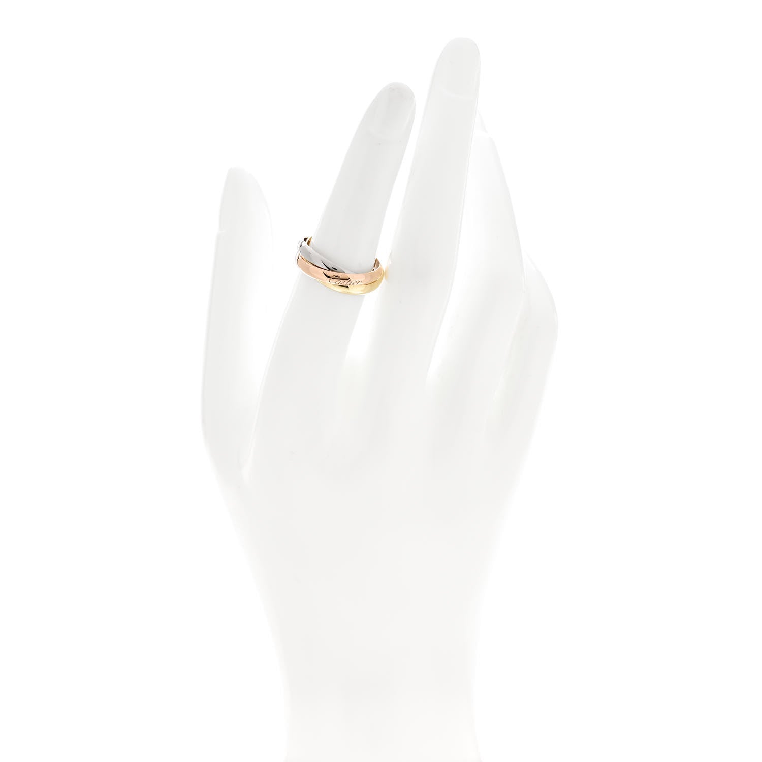 Cartier 18K Pink Yellow White Gold Small Trinity Ring 52 6 2 of 5