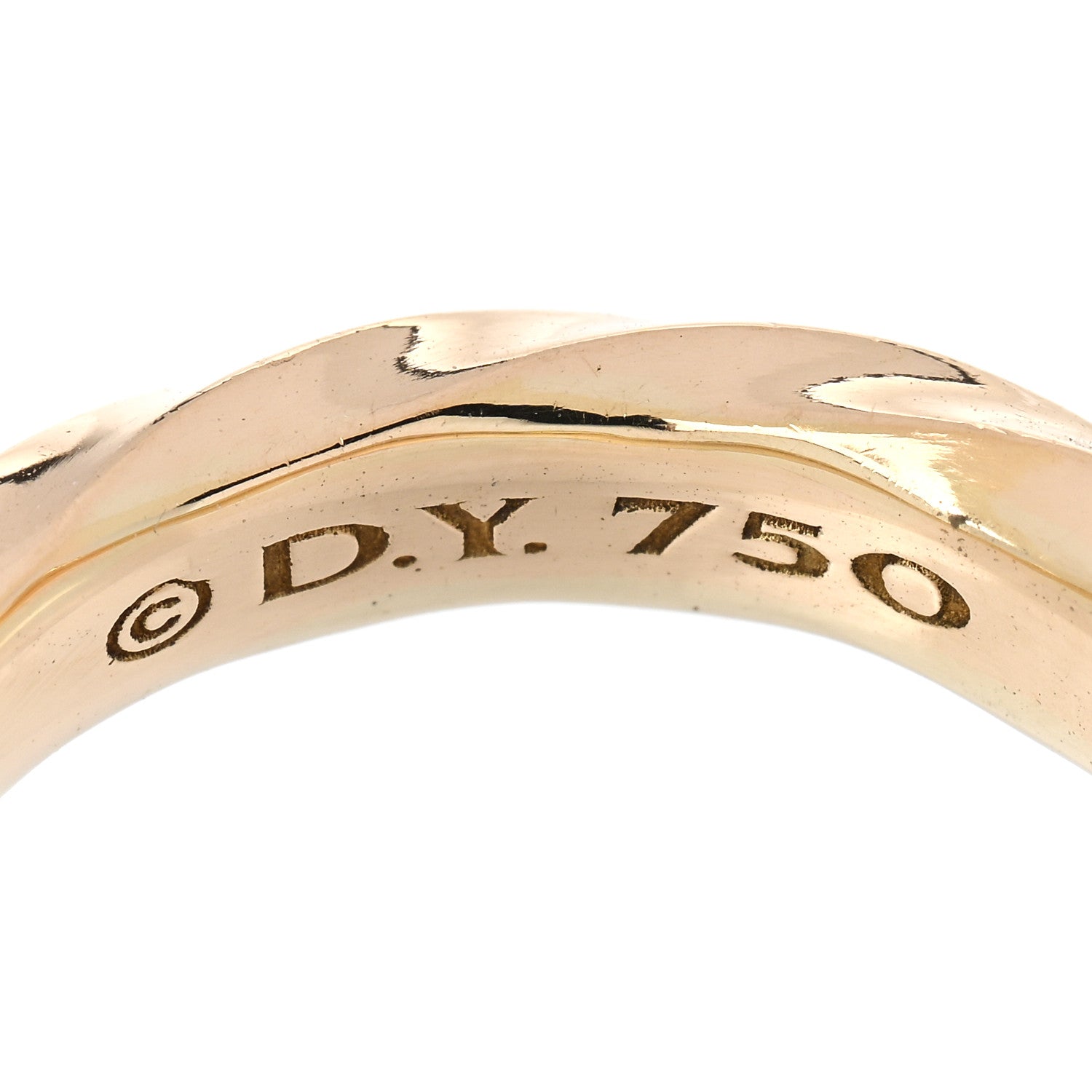 David Yurman 18K Yellow Gold 4mm Cable Edge Band Ring 51 5.75 4 of 5