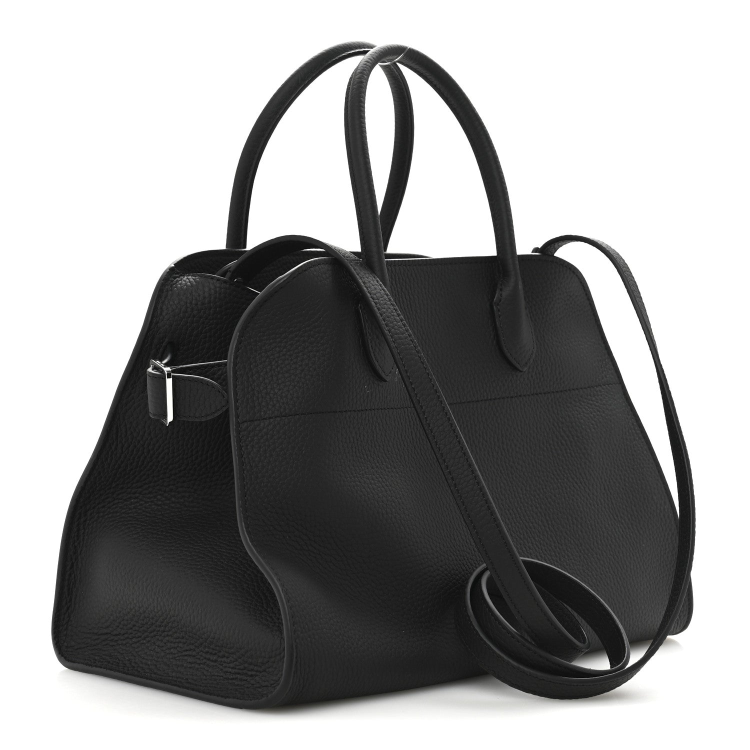 The Row Matte Grained Calfskin Soft Margaux 12 Black 3 of 10
