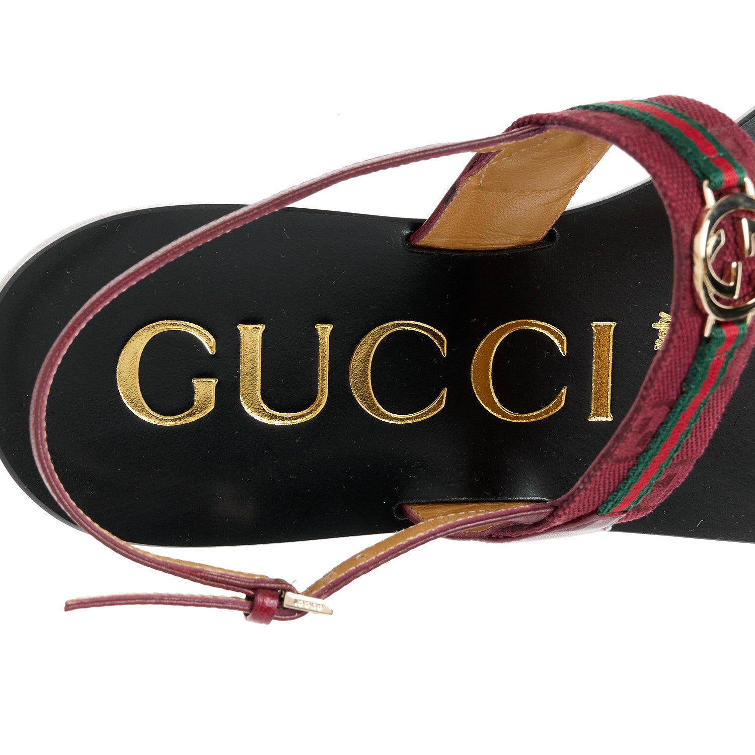 Gucci New Canvas GG Malaga Kid Web Interlocking G Womens Thong