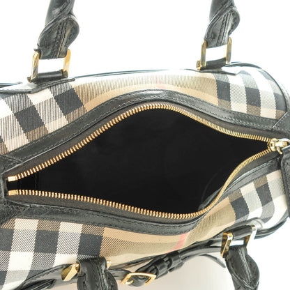 Burberry House Check Bridle Calfskin Medium Alchester Bowling Bag Black 5 of 8