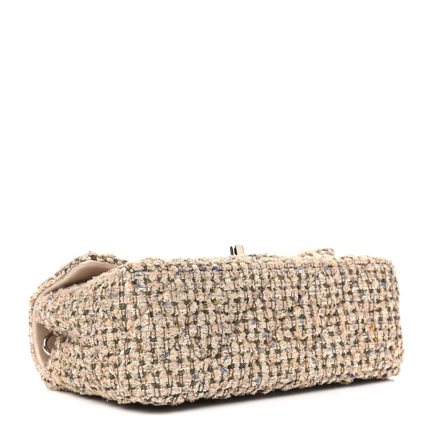 Chanel Tweed Quilted Mini Rectangular Flap Beige 3 of 4