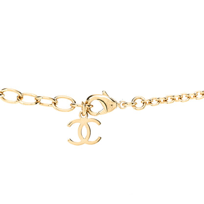 Chanel Crystal CC Heart Link Pendant Necklace Gold 6 of 7