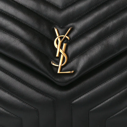 Saint Laurent Calfskin Y Quilted Monogram Large Loulou Chain Satchel Black 9 of 12