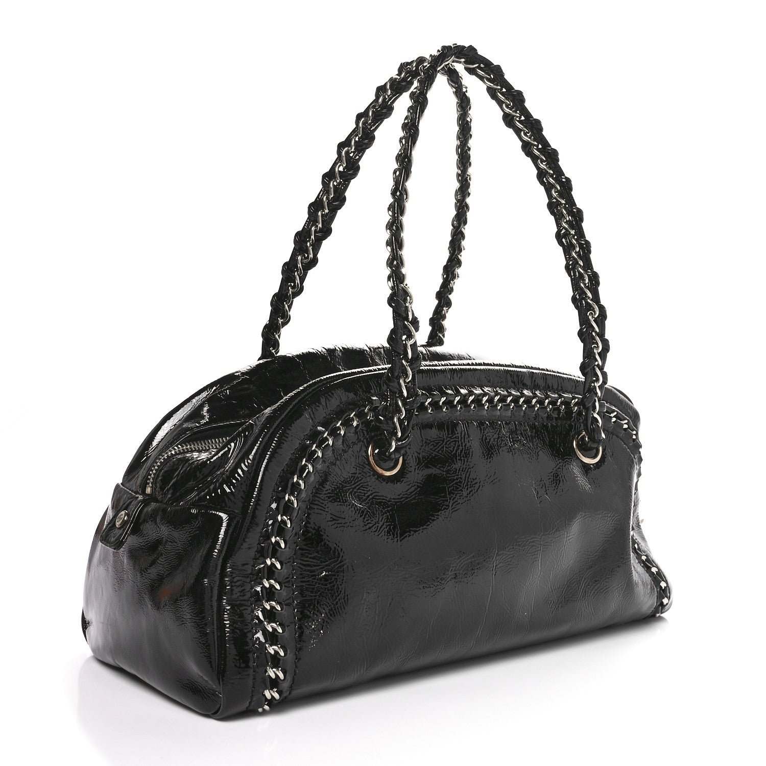 Chanel Patent Medium Luxe Ligne Bowler Black 2 of 11