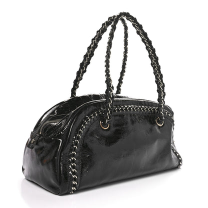 Chanel Patent Medium Luxe Ligne Bowler Black 2 of 11